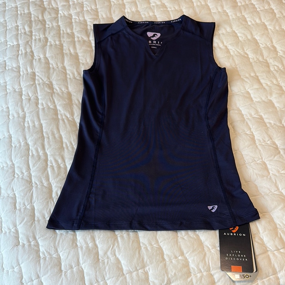 Aubrion Navy Sleeveless Top